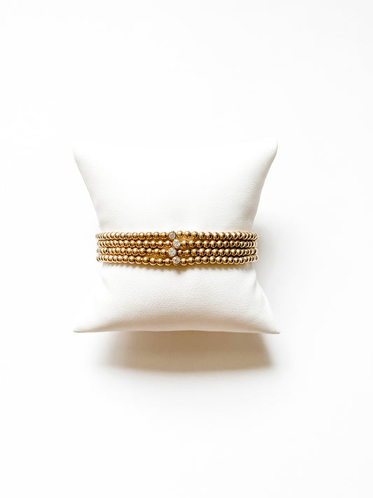 Gold Filled Solitaire Bracelet | 3mm