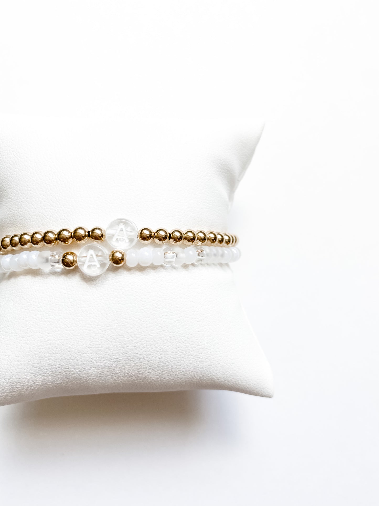 Custom Translucent Initial Bracelet | 4mm Gold Filled or Glass